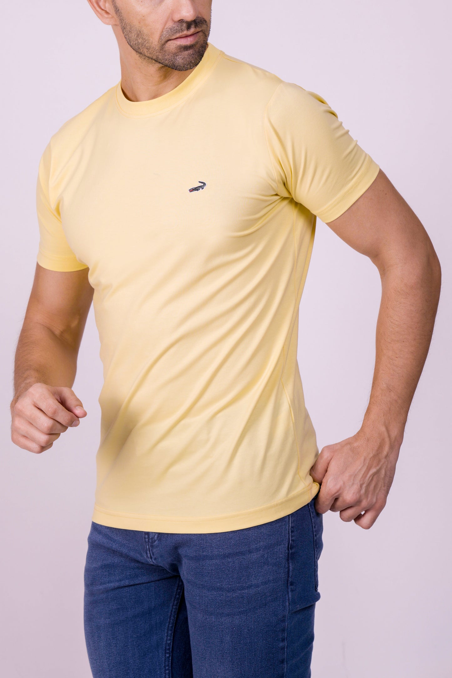 Crocodile Crew Neck  Action Fit Hs T Shirt Aspen Gold