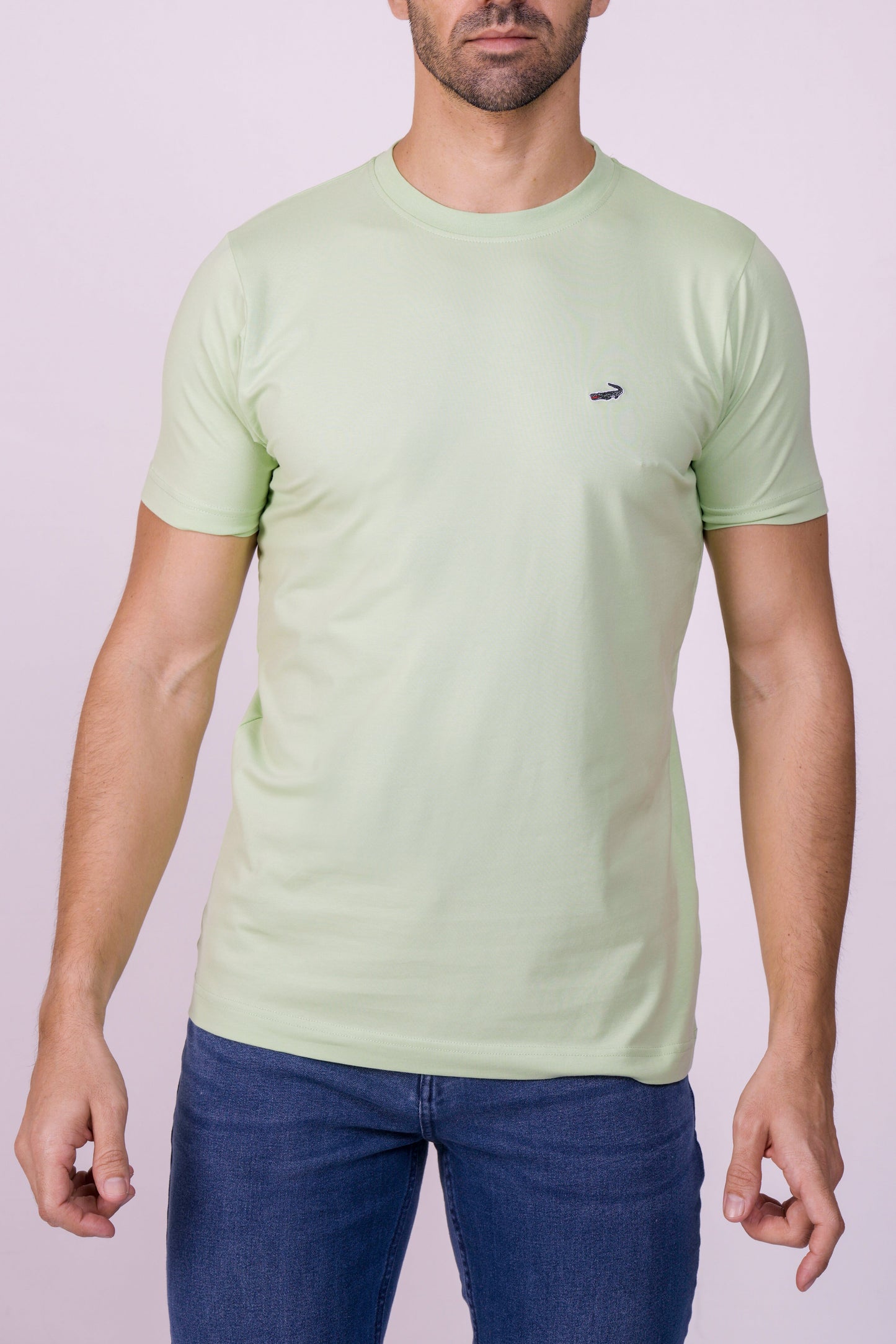 Crocodile Crew Neck  Action Fit Hs T Shirt Green - Pastel Green