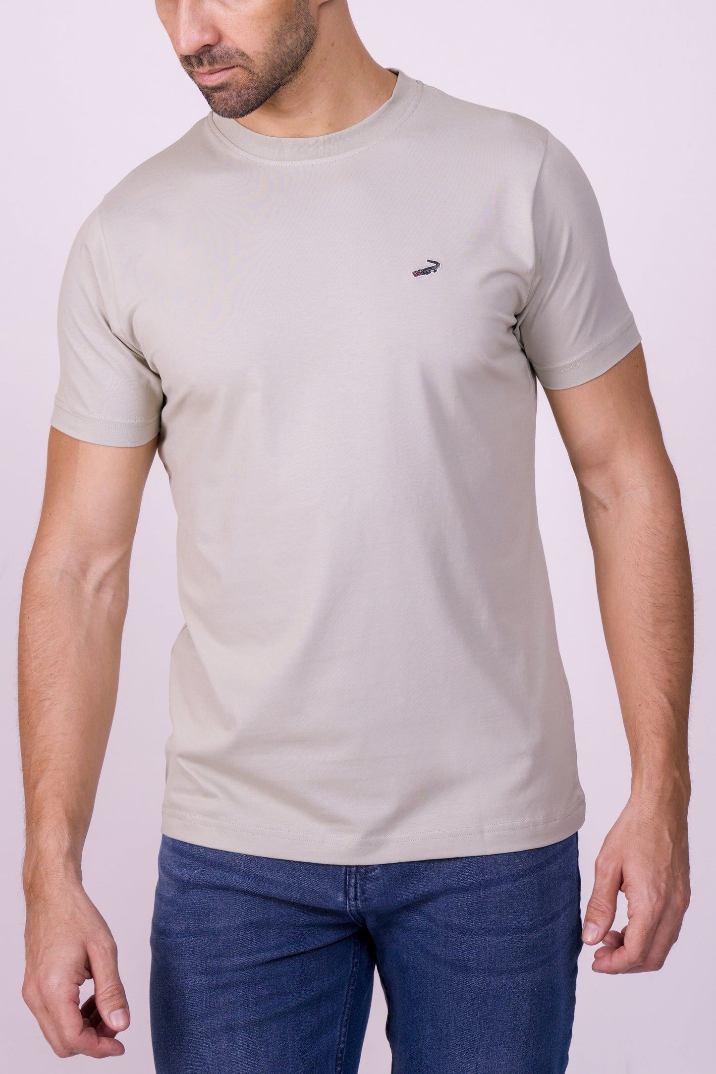 Crocodile Crew Neck  Action Fit Hs T Shirt Charcoal