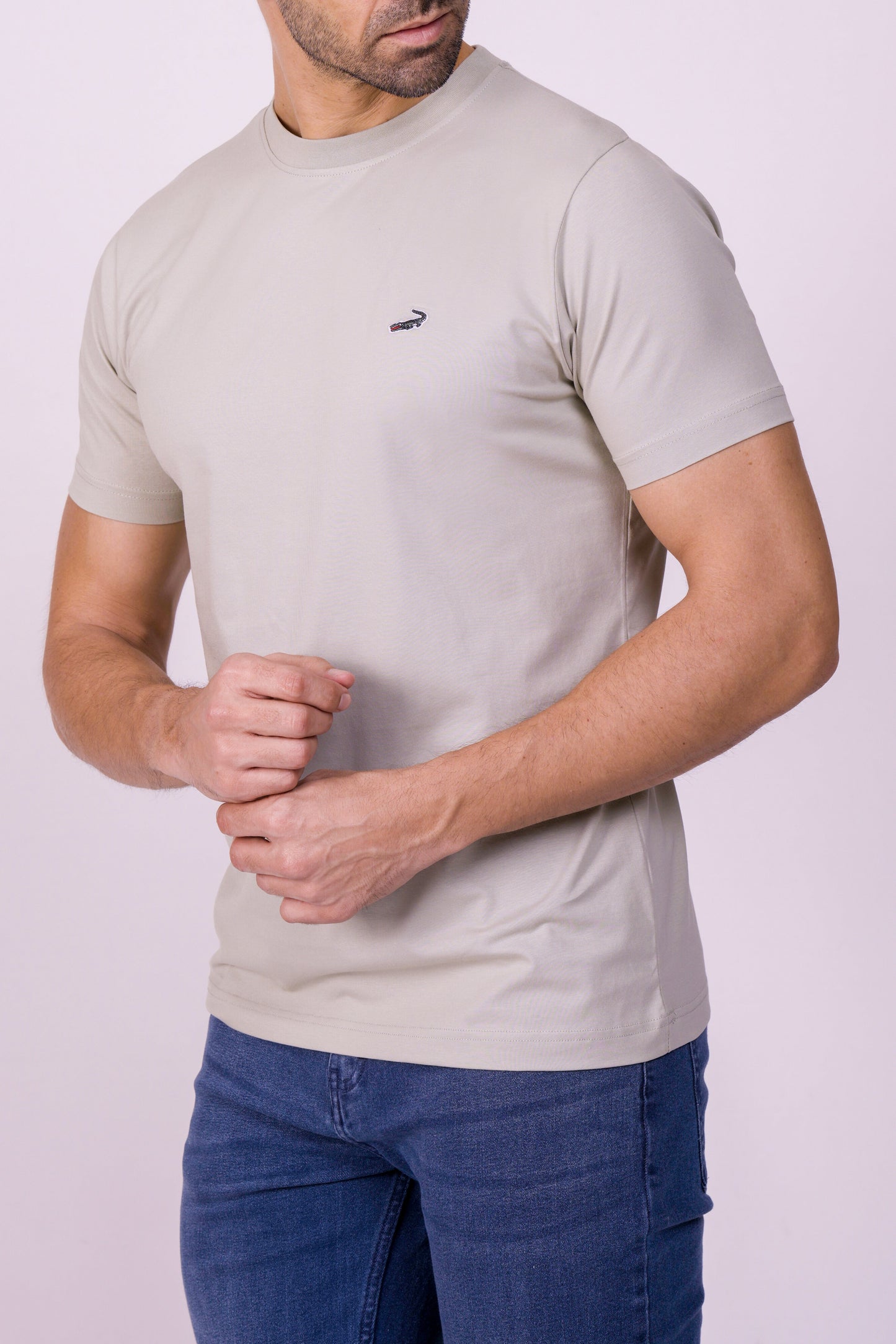 Crocodile Crew Neck  Action Fit Hs T Shirt Charcoal