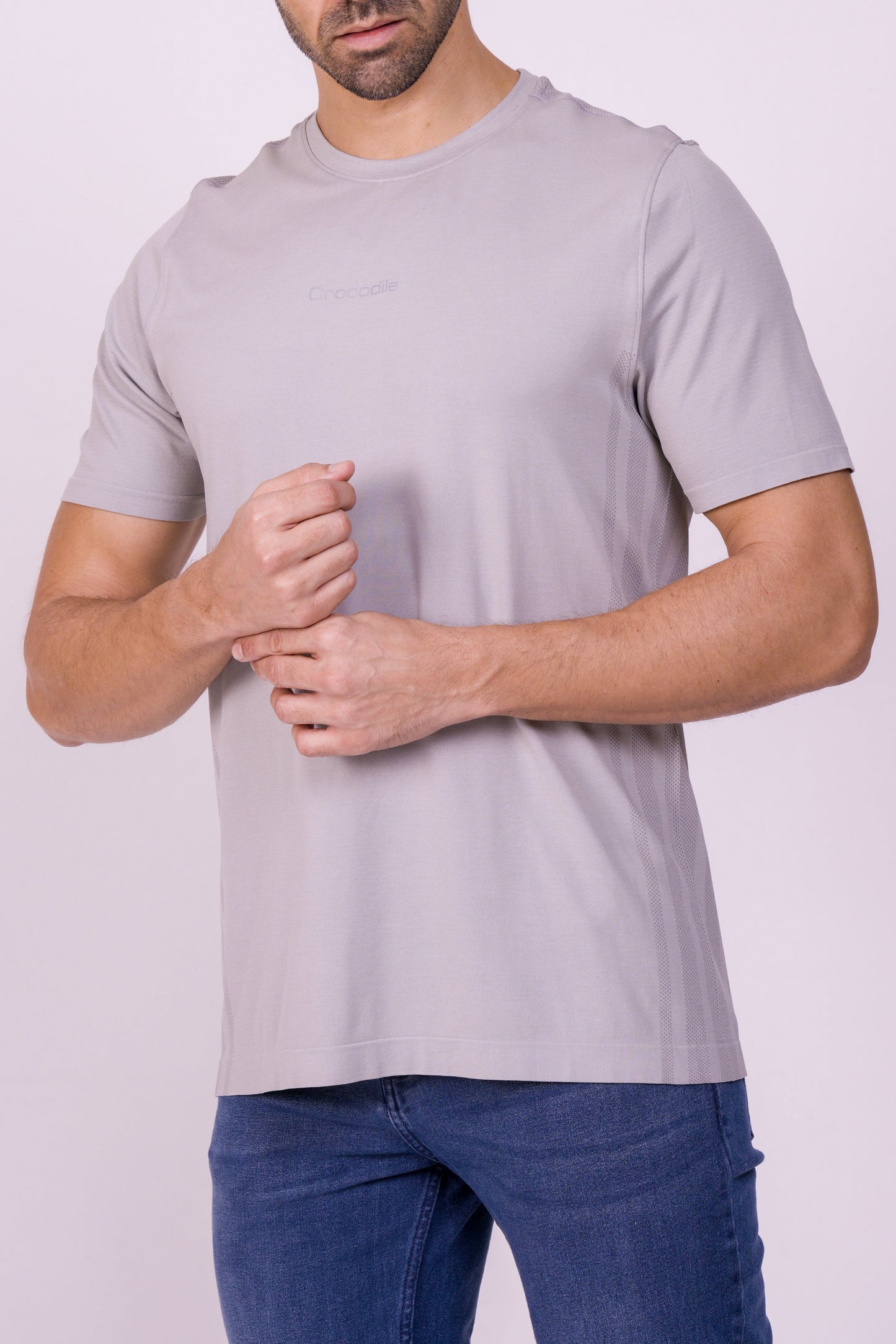 Crocodile - T-Shirt Athleisure Seamless - Grey