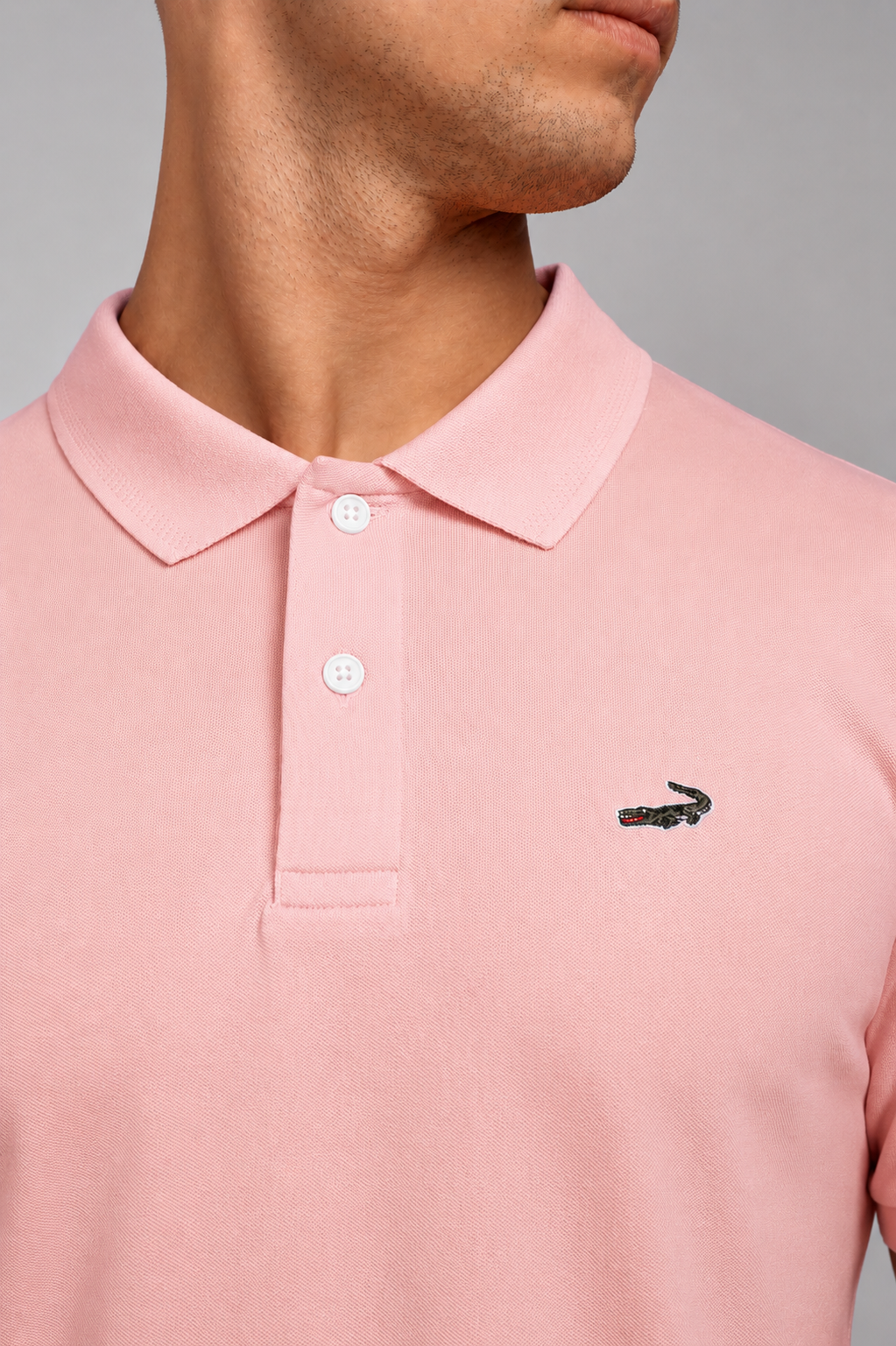 Crocodile Pima Polo Slim Fit HS T-Shirt Orange Shell Coral