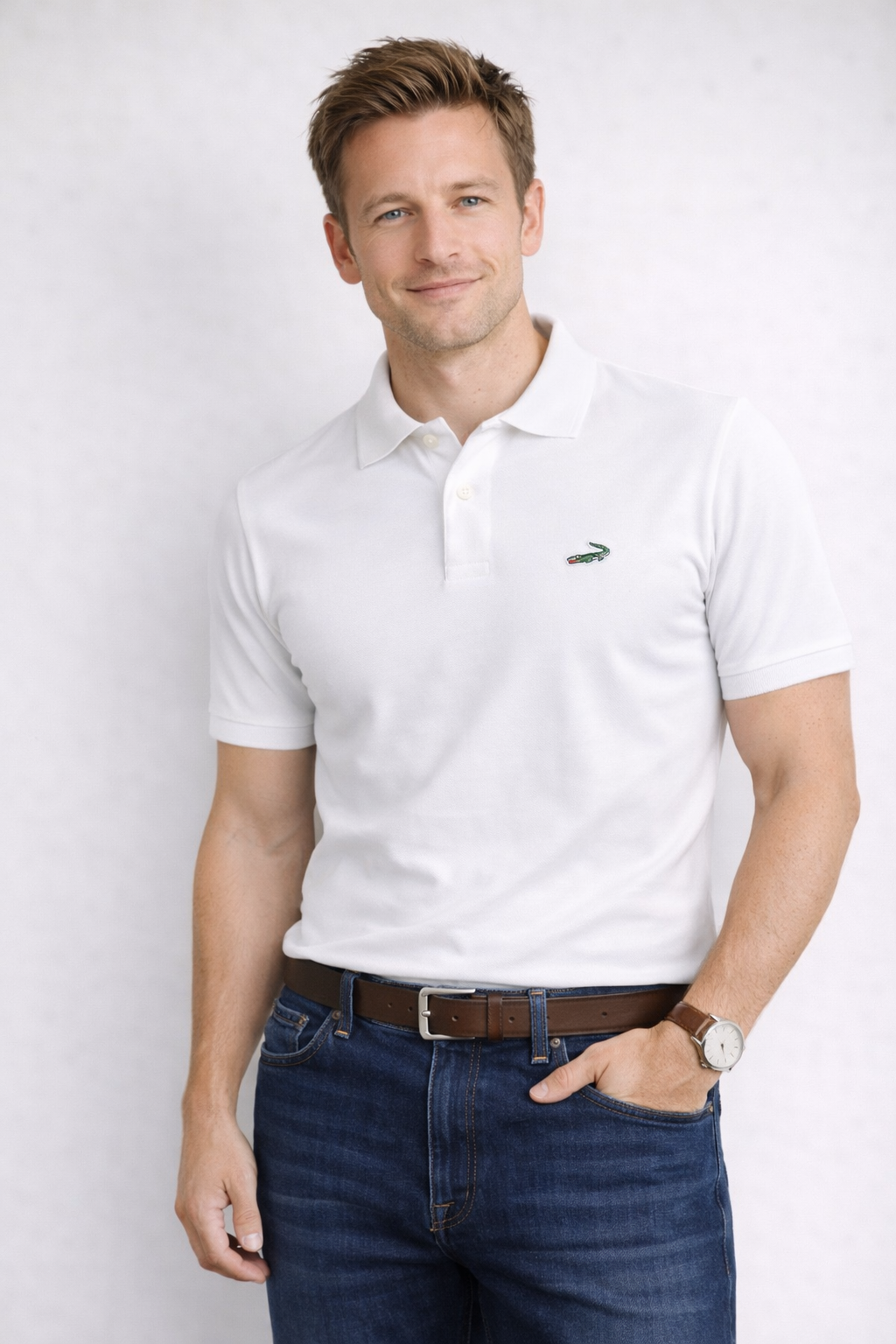 Crocodile Men Supima Slim Fit HS T shirt-White