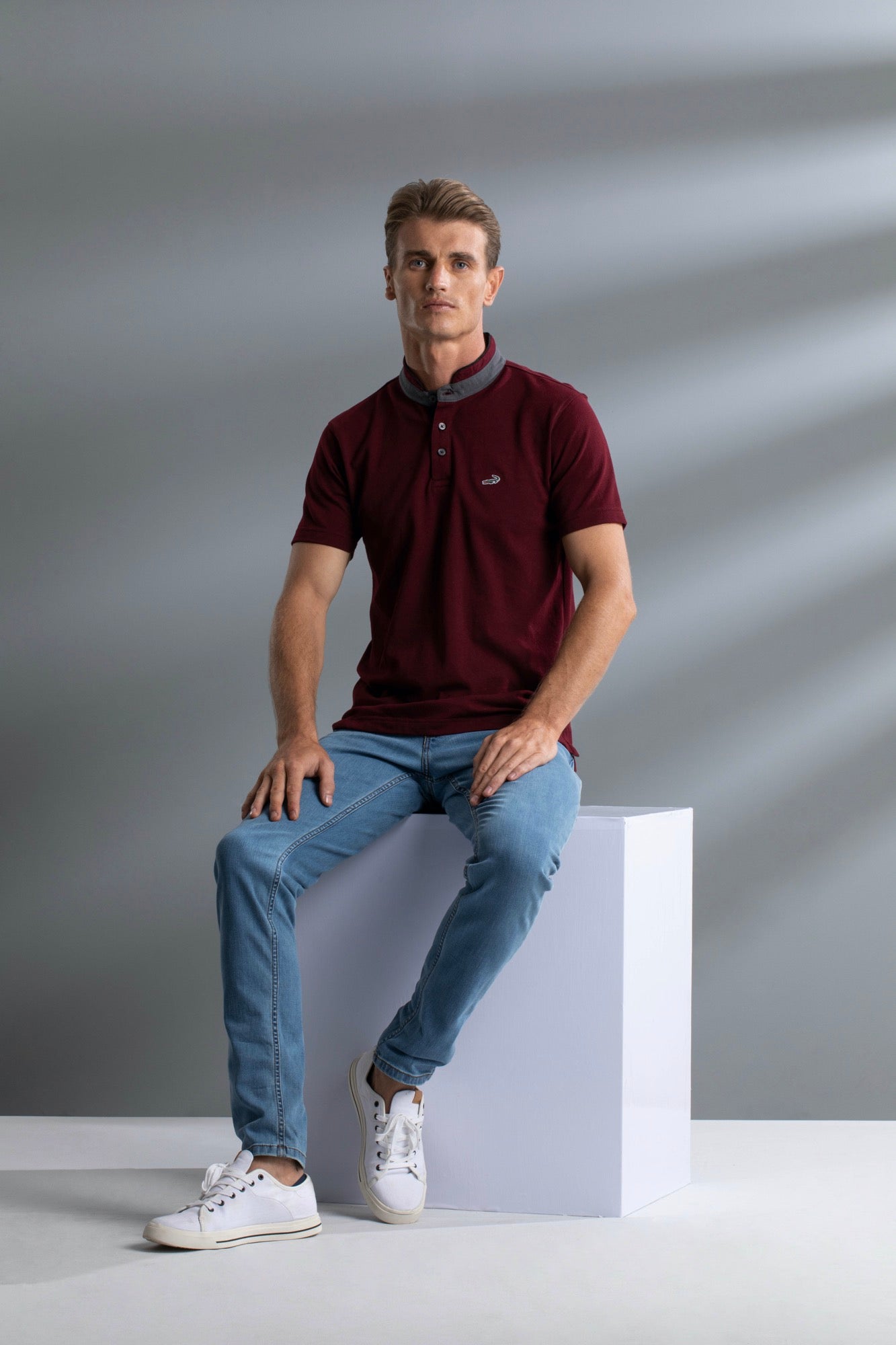 Slim Fit Short sleeves-Casual Polo - Windsor Wine