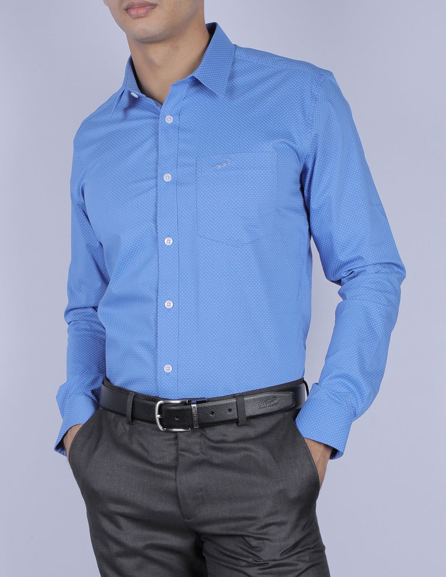 Formal Printed Shirt - Navy Blue