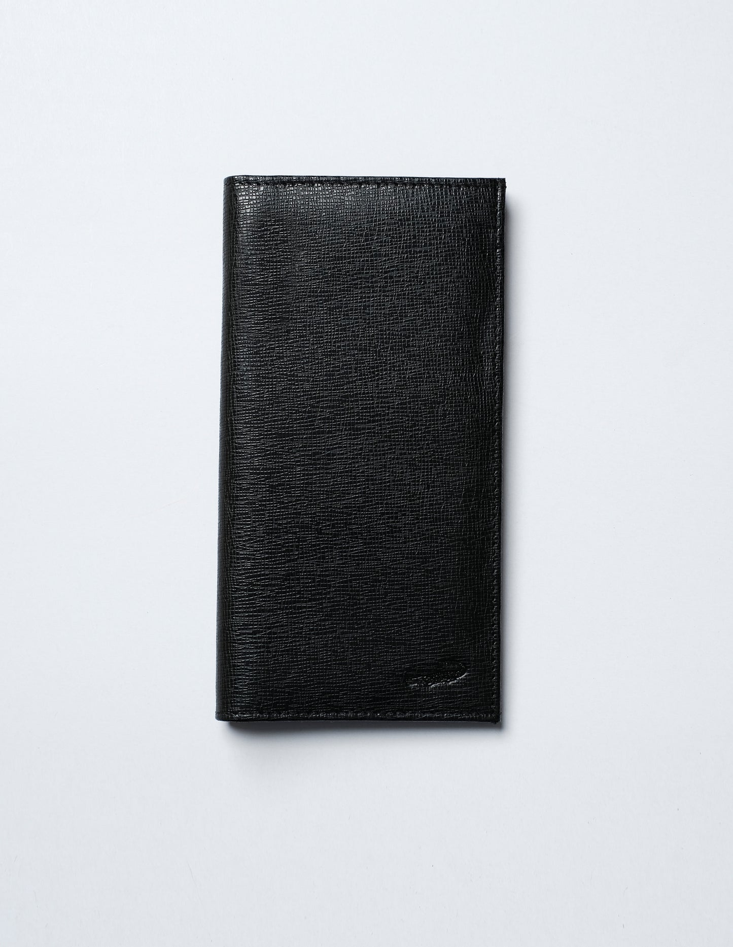 Long Leather wallet billfold - Black