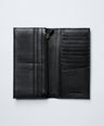 Long Leather wallet billfold - Black