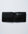 Bifold Leather wallet with Coin Pocket - Black